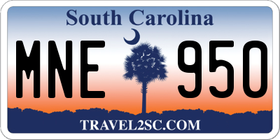 SC license plate MNE950