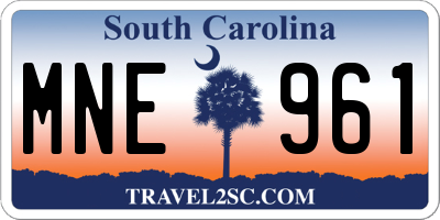 SC license plate MNE961