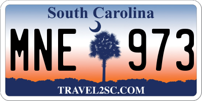 SC license plate MNE973
