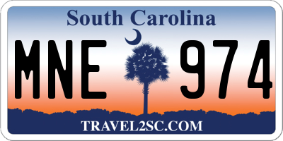 SC license plate MNE974