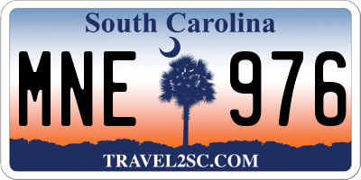 SC license plate MNE976
