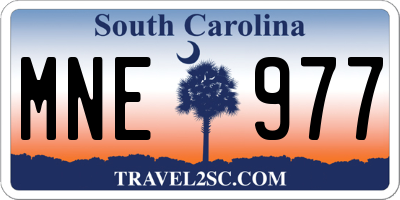 SC license plate MNE977