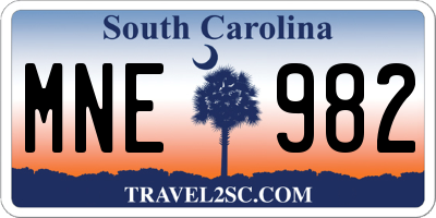 SC license plate MNE982