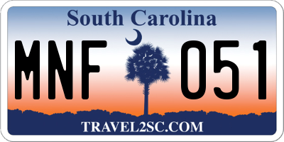 SC license plate MNF051