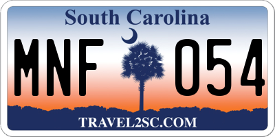 SC license plate MNF054