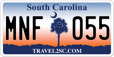 SC license plate MNF055