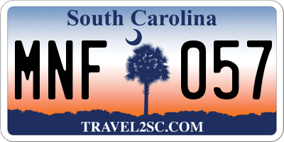 SC license plate MNF057
