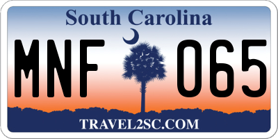 SC license plate MNF065
