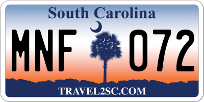 SC license plate MNF072