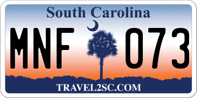 SC license plate MNF073