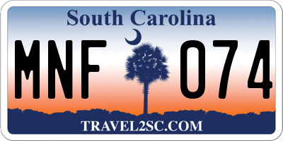 SC license plate MNF074