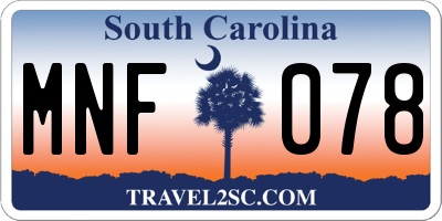 SC license plate MNF078