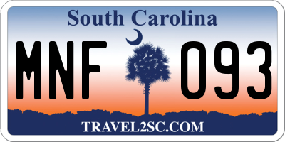SC license plate MNF093