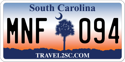 SC license plate MNF094