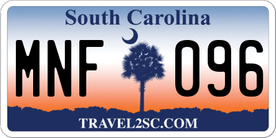 SC license plate MNF096