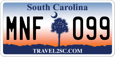 SC license plate MNF099