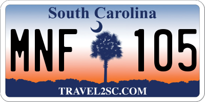 SC license plate MNF105