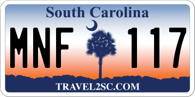 SC license plate MNF117