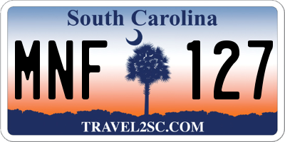 SC license plate MNF127