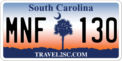 SC license plate MNF130