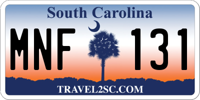 SC license plate MNF131