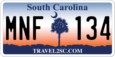 SC license plate MNF134