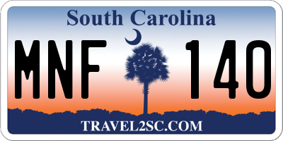SC license plate MNF140