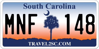 SC license plate MNF148