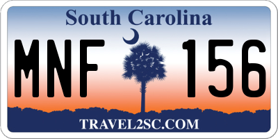 SC license plate MNF156