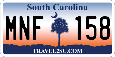 SC license plate MNF158