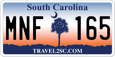 SC license plate MNF165