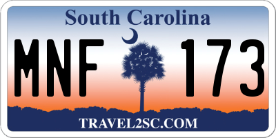SC license plate MNF173