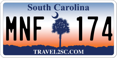 SC license plate MNF174