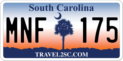 SC license plate MNF175