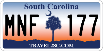 SC license plate MNF177
