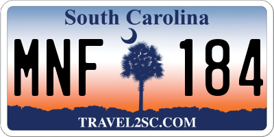 SC license plate MNF184
