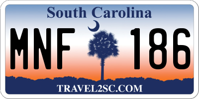 SC license plate MNF186