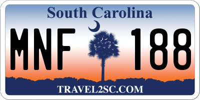 SC license plate MNF188