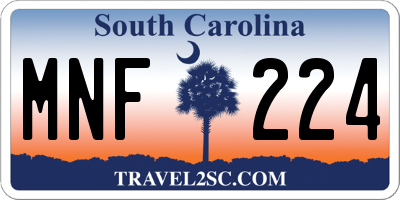 SC license plate MNF224