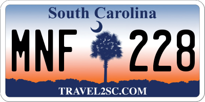 SC license plate MNF228