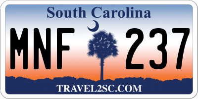 SC license plate MNF237