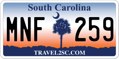 SC license plate MNF259