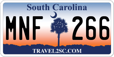 SC license plate MNF266