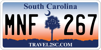 SC license plate MNF267