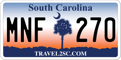 SC license plate MNF270