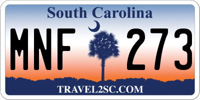 SC license plate MNF273