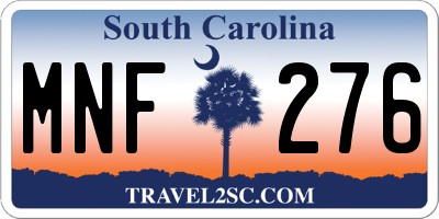 SC license plate MNF276