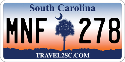 SC license plate MNF278