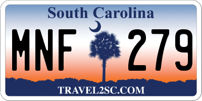 SC license plate MNF279
