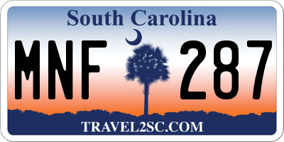 SC license plate MNF287